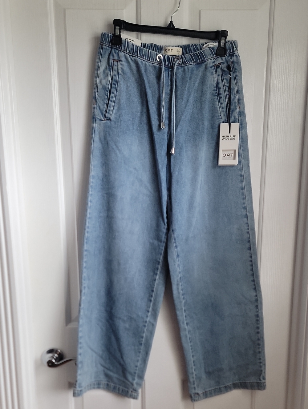 Oat New York Light Blue Wide Leg Cloud Luxe Denim Jeans New 26 2